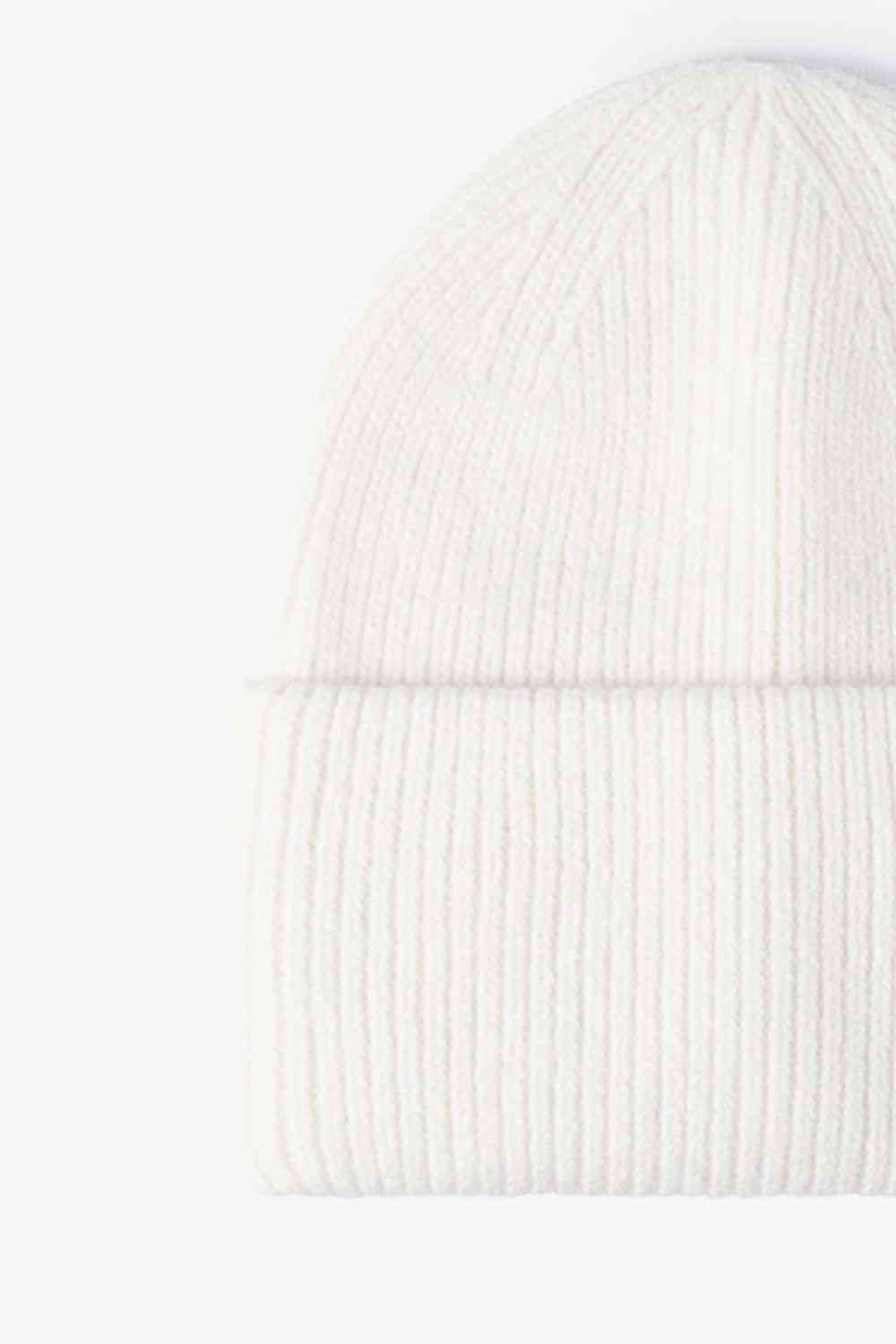 M Rib-Knit Cuff Beanie - TRENDMELO