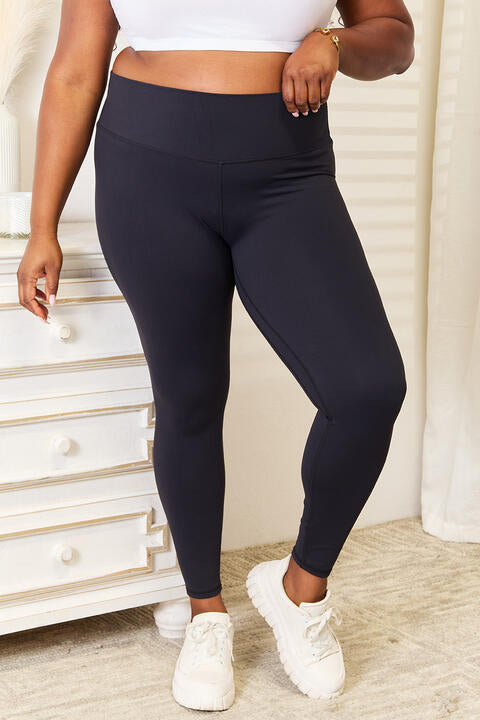 Double Take Wide Waistband Sports Leggings - TRENDMELO