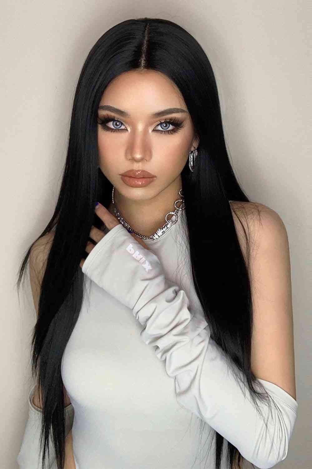 13*2" Long Lace Front Straight Synthetic Wigs 26" Long 150% Density - TRENDMELO