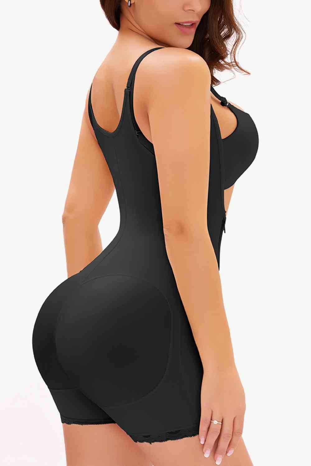 Full Size Side Zipper Under-Bust Shaping Bodysuit - TRENDMELO