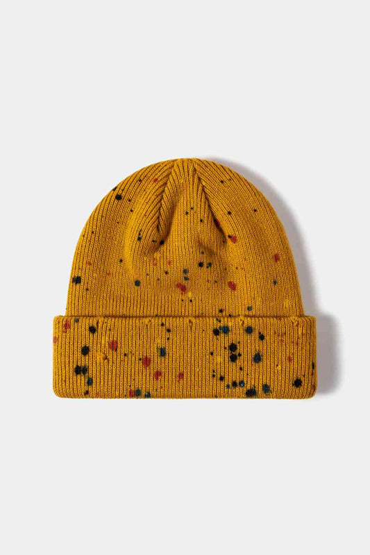 Confetti Rib-Knit Cuff Beanie - TRENDMELO