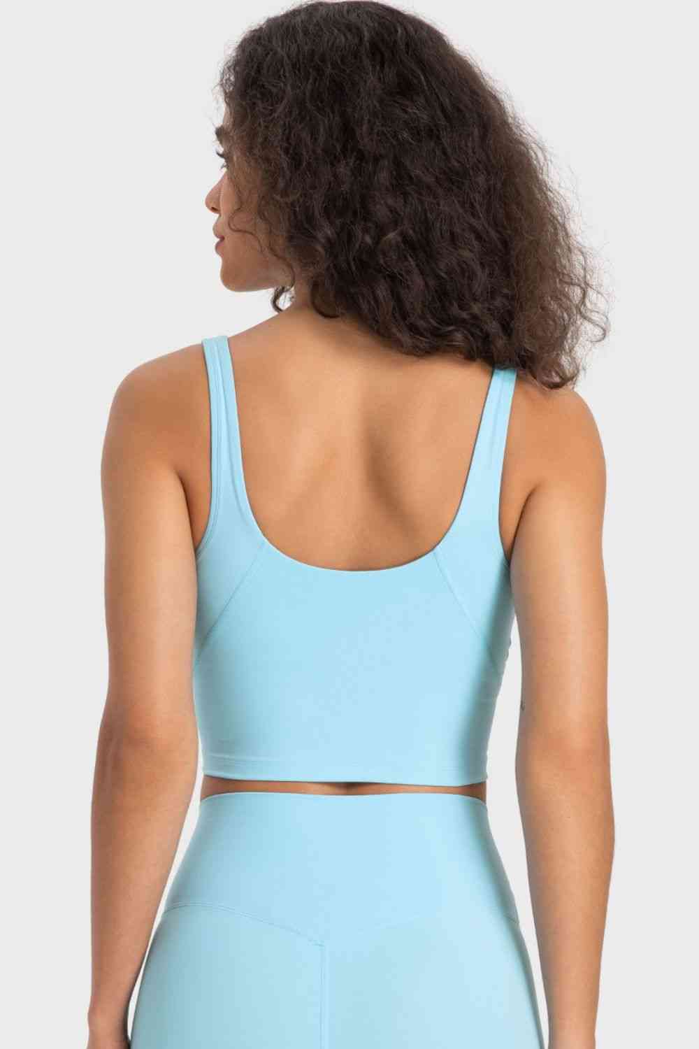 Deep V-Neck Crop Sports Bra - TRENDMELO