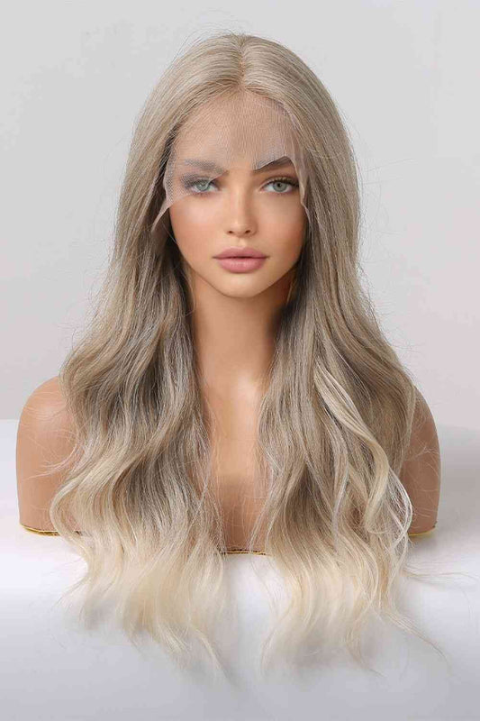 13*2" Lace Front Wigs Synthetic Long Wave 24" 150% Density in Medium Blonde Highlights - TRENDMELO