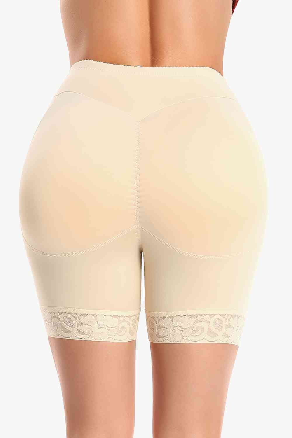 Full Size Lace Trim Lifting Pull-On Shaping Shorts - TRENDMELO