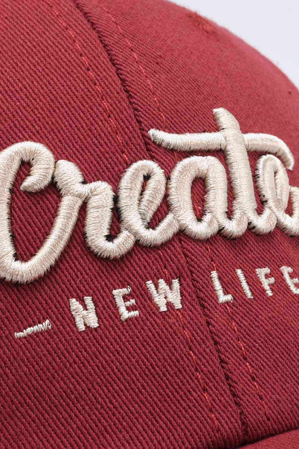 CREATE NEW LIFE Adjustable Cotton Baseball Cap - TRENDMELO