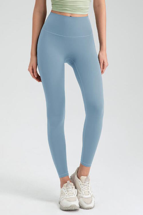 Wide Waistband High Waist Sport Leggings - TRENDMELO