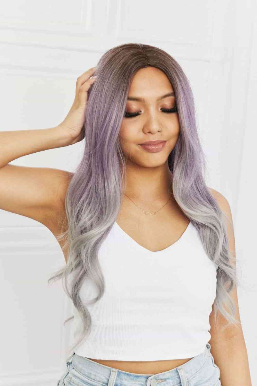 Elegant Wave Full Machine Synthetic Wigs in Purple 26'' - TRENDMELO