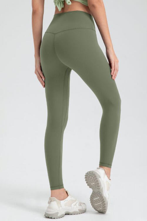 Wide Waistband Slim Fit Active Leggings - TRENDMELO