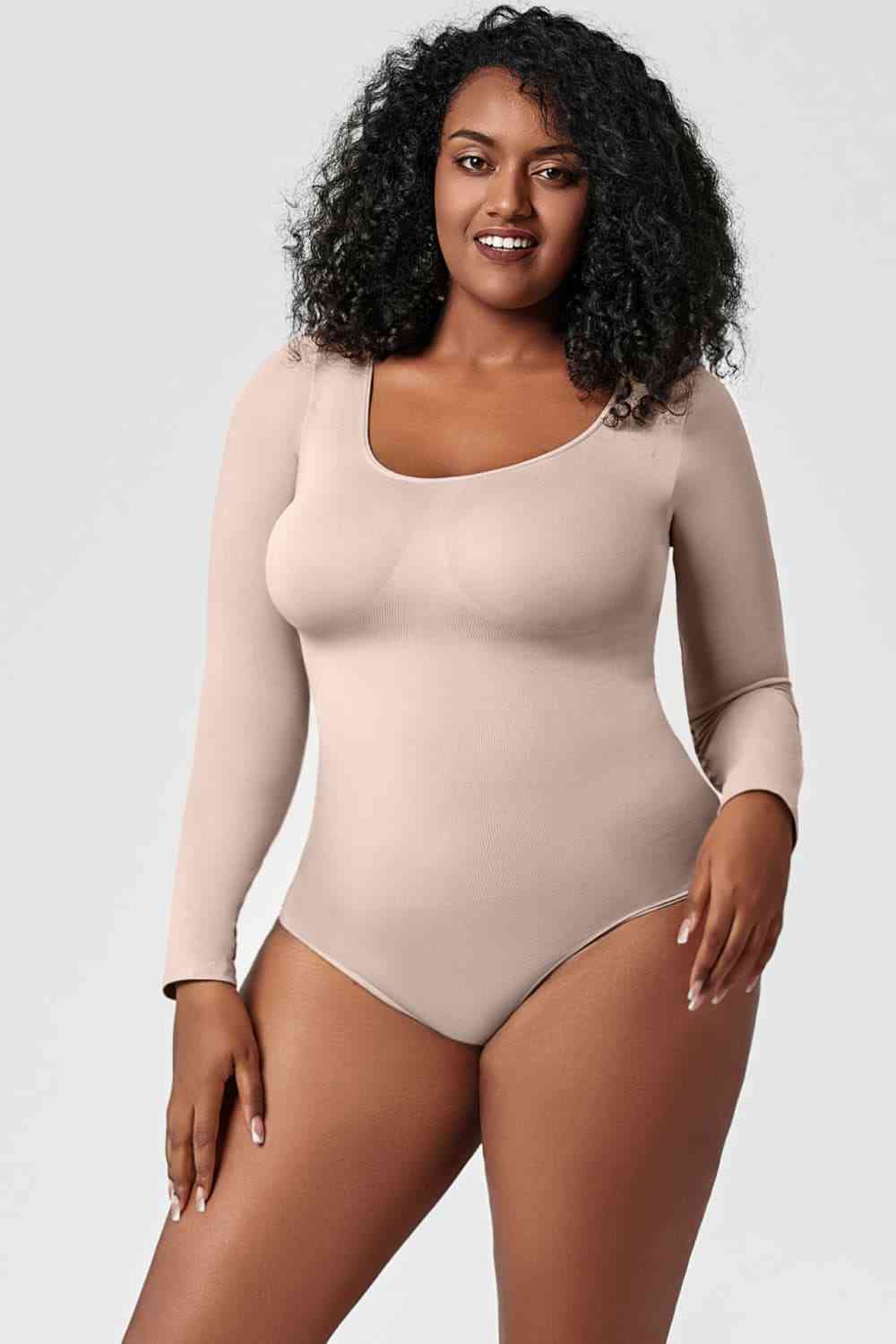 Long Sleeve Shaping Bodysuit - TRENDMELO