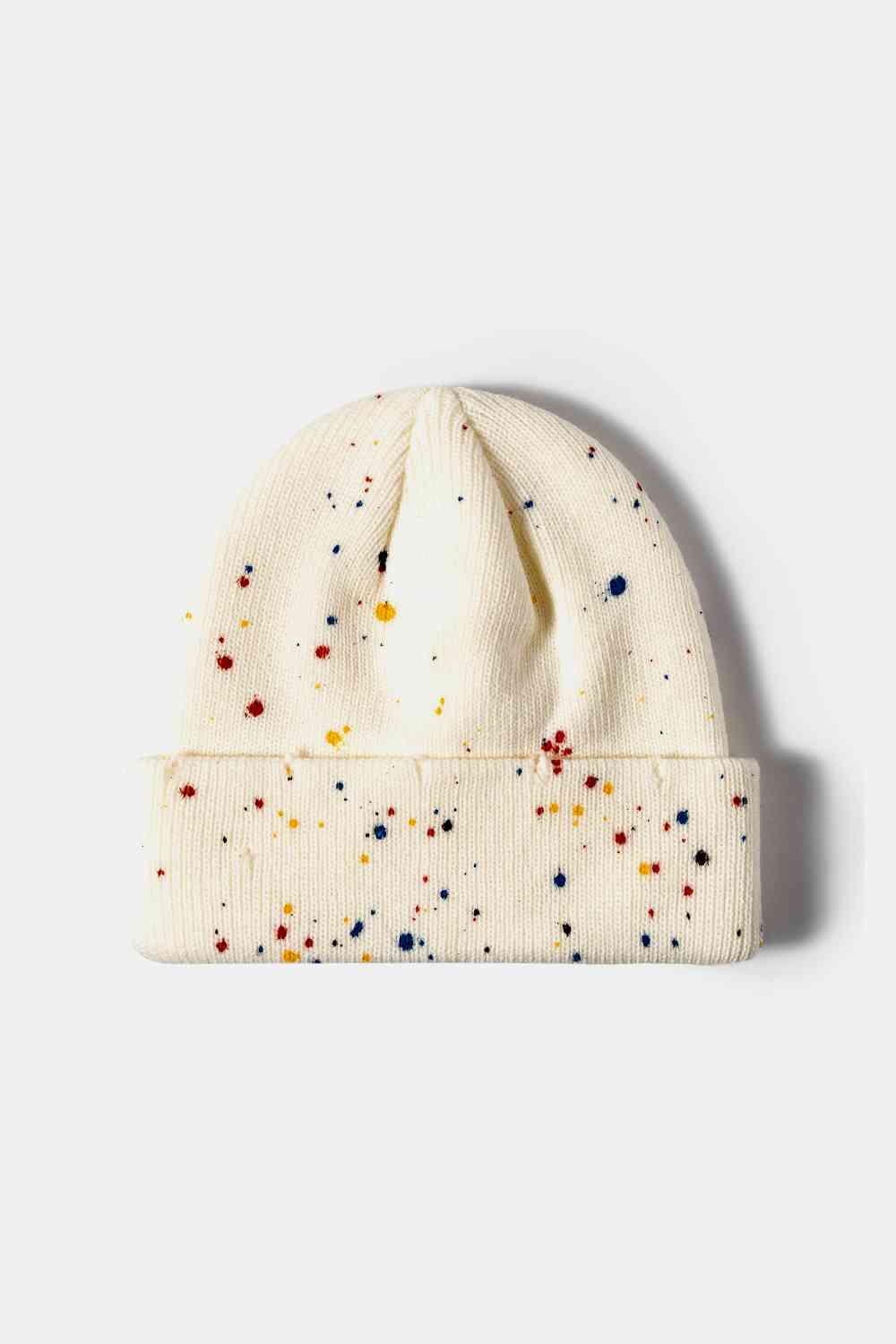 Confetti Rib-Knit Cuff Beanie - TRENDMELO