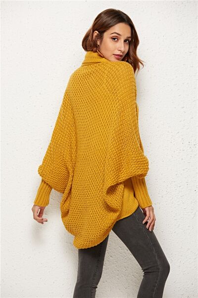 Open Front Batwing Sleeve Cardigan - TRENDMELO