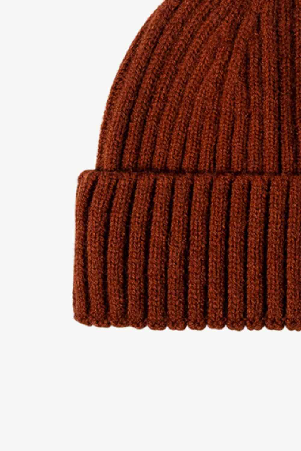 Rib-Knit Cuff Beanie - TRENDMELO