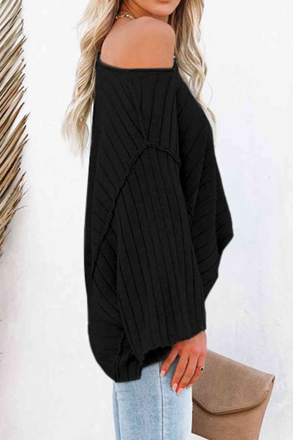 Round Neck Long Sleeve Knit Top - TRENDMELO