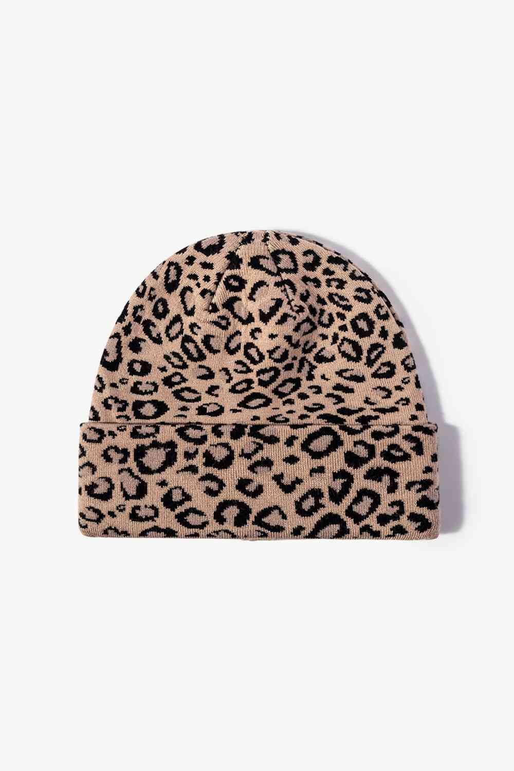 Leopard Pattern Cuffed Beanie - TRENDMELO