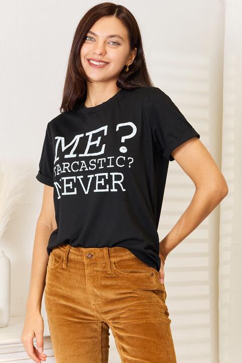 Simply Love Letter Graphic Round Neck T-Shirt - TRENDMELO