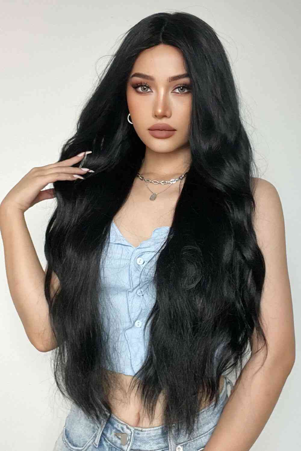 Full Machine Long Wave Synthetic Wigs 28'' - TRENDMELO