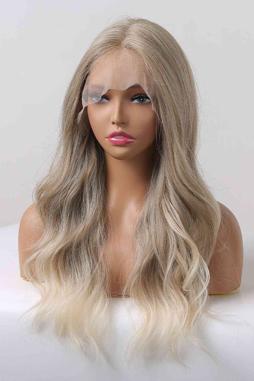 13*2" Lace Front Wigs Synthetic Long Wave 24" 150% Density in Medium Blonde Highlights - TRENDMELO