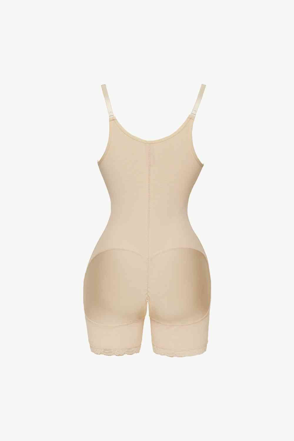 Full Size Side Zipper Under-Bust Shaping Bodysuit - TRENDMELO