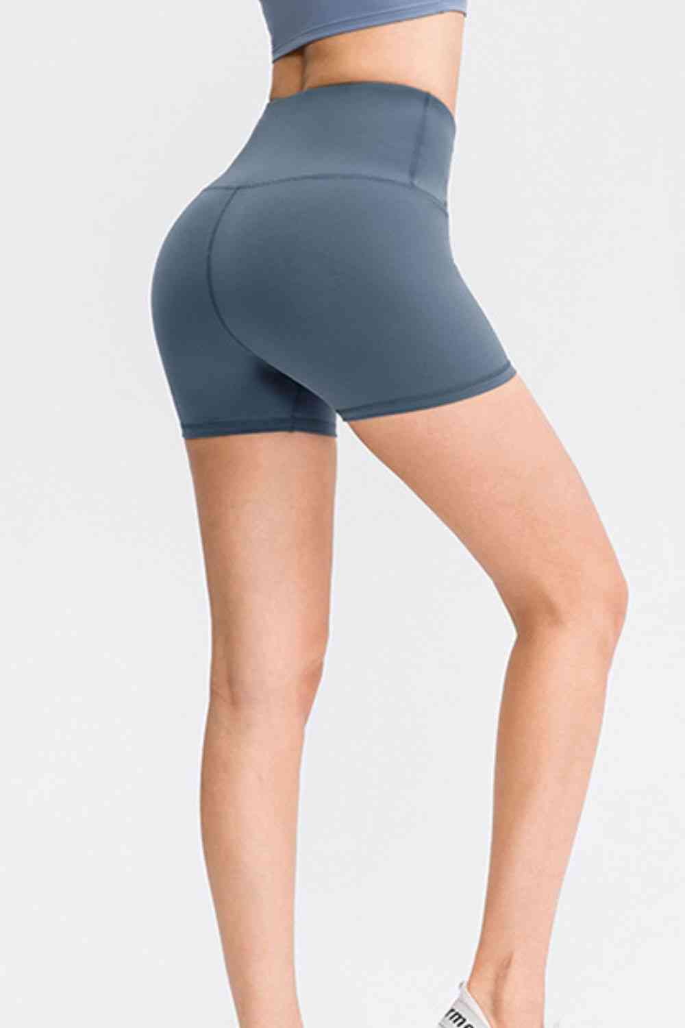 Wide Waistband Sports Shorts - TRENDMELO