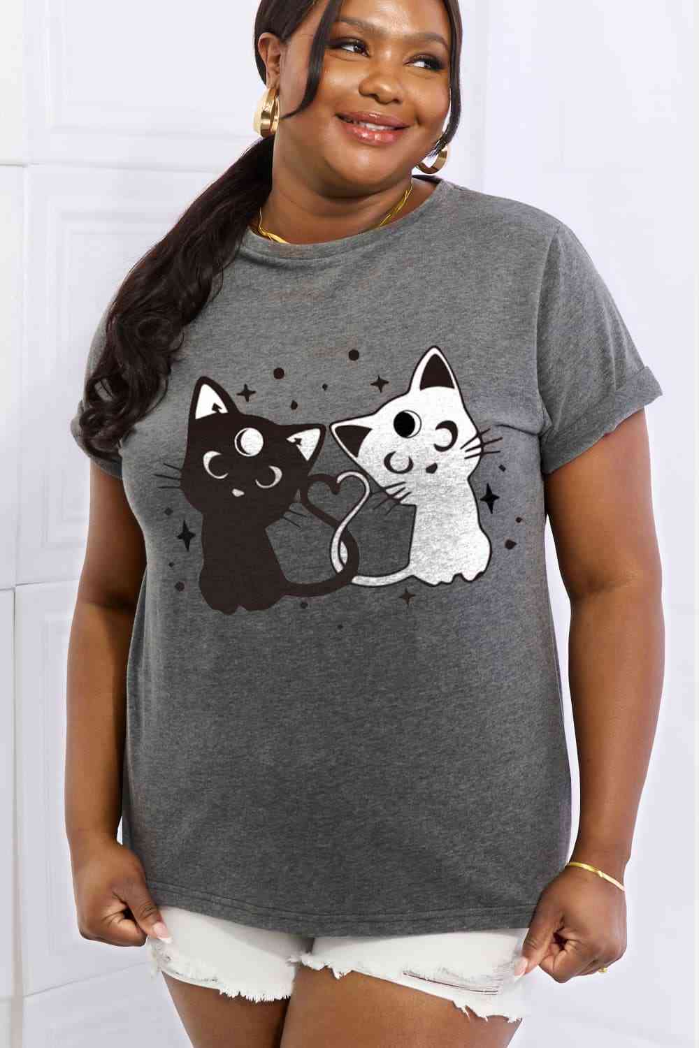 Simply Love Full Size Cats Graphic Cotton Tee - TRENDMELO