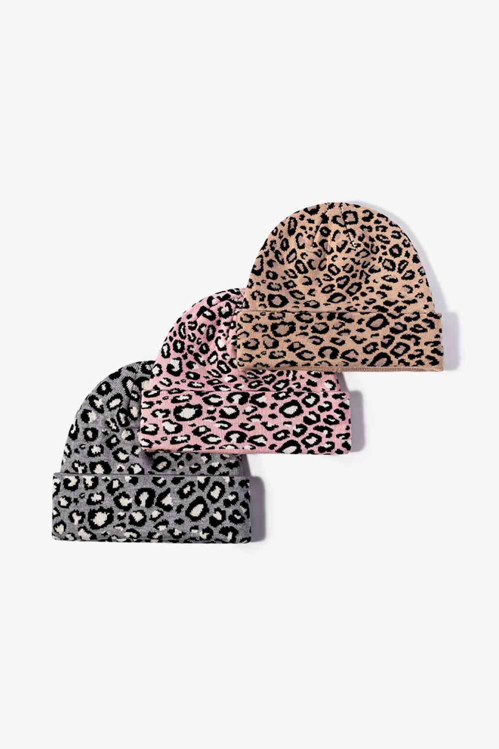 Leopard Pattern Cuffed Beanie - TRENDMELO