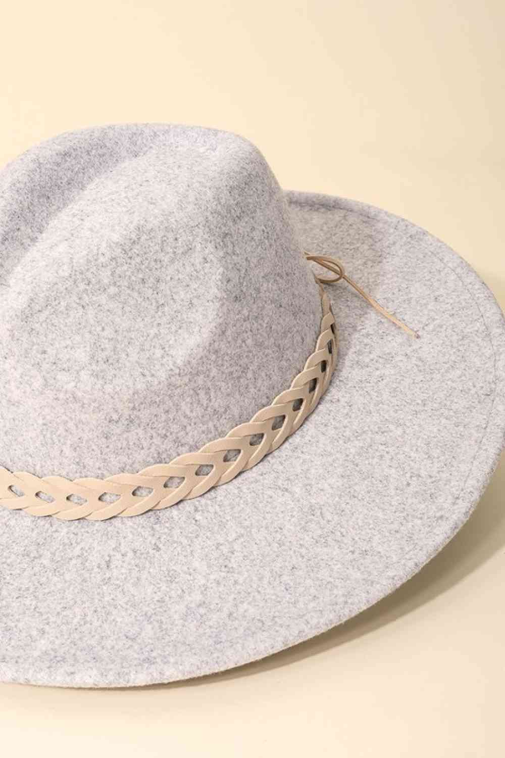 Fame Woven Together Braided Strap Fedora - TRENDMELO