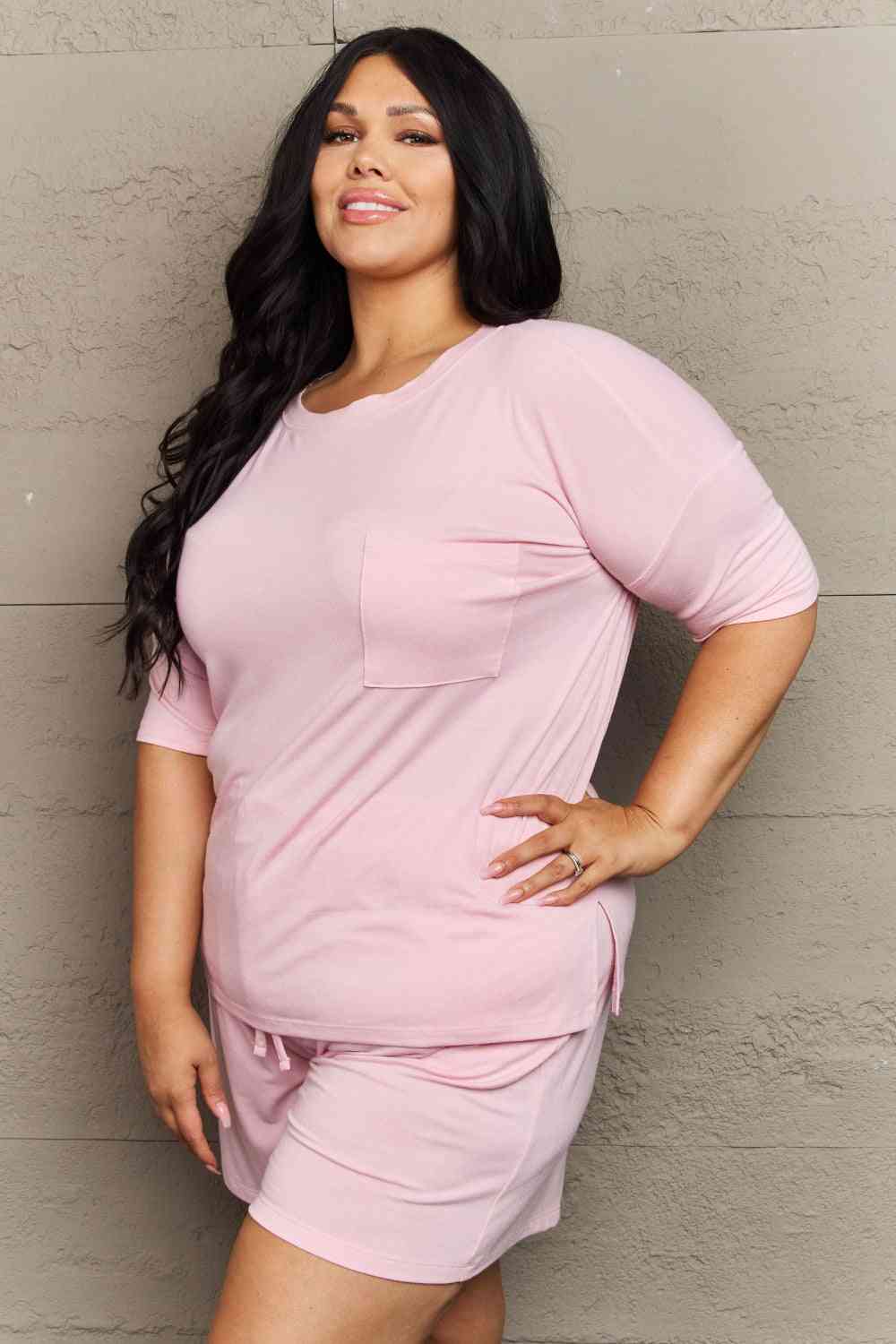 Zenana In The Moment Plus Size Lounge Set - TRENDMELO