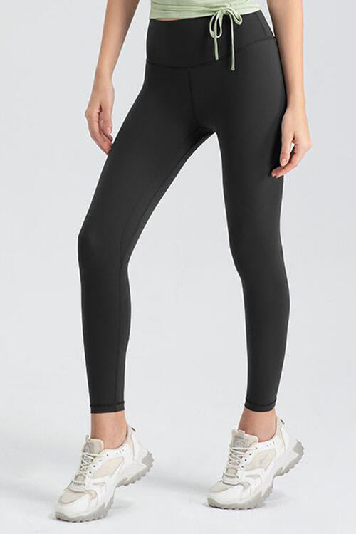 Wide Waistband Slim Fit Active Leggings - TRENDMELO