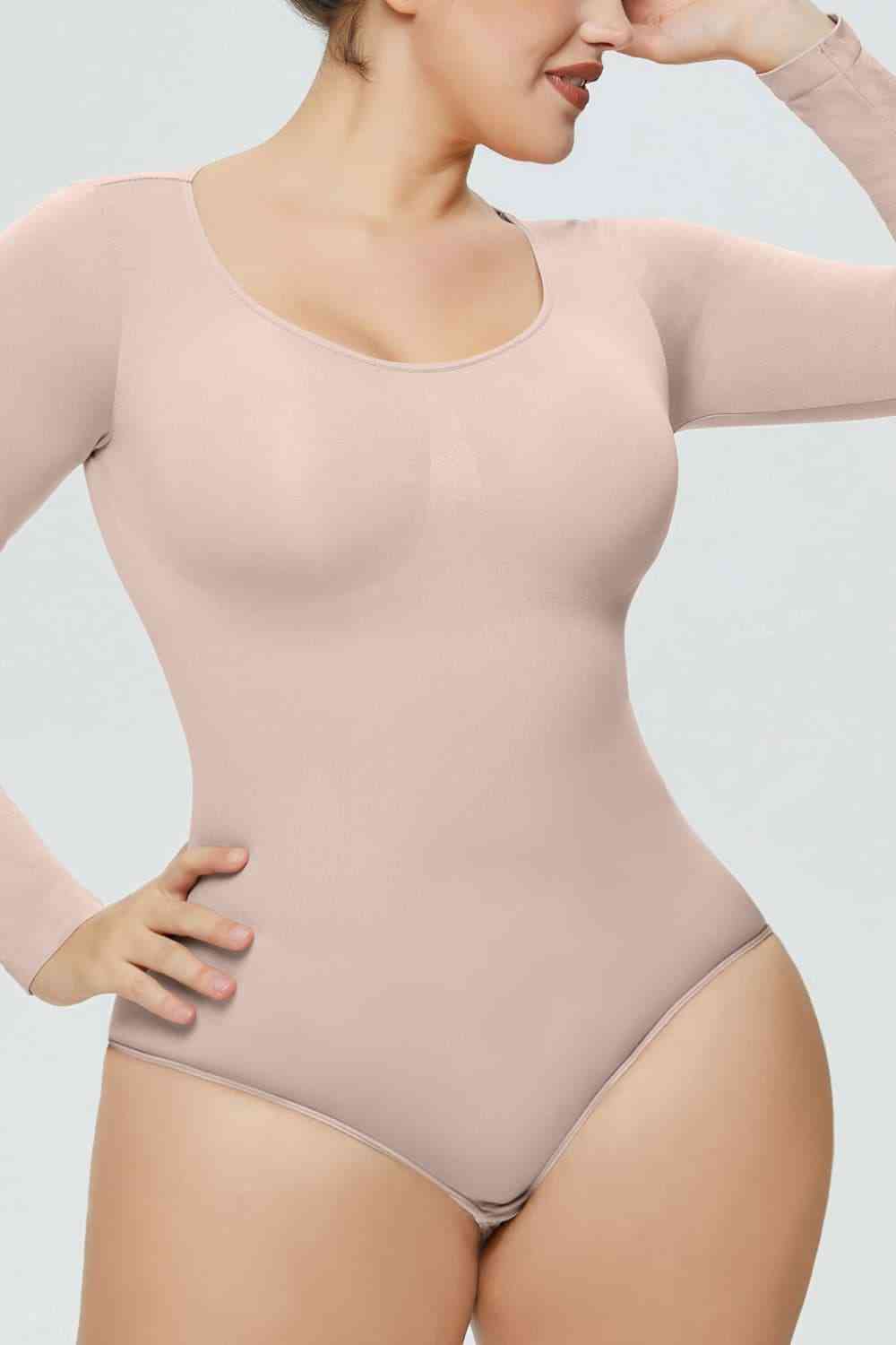 Long Sleeve Shaping Bodysuit - TRENDMELO