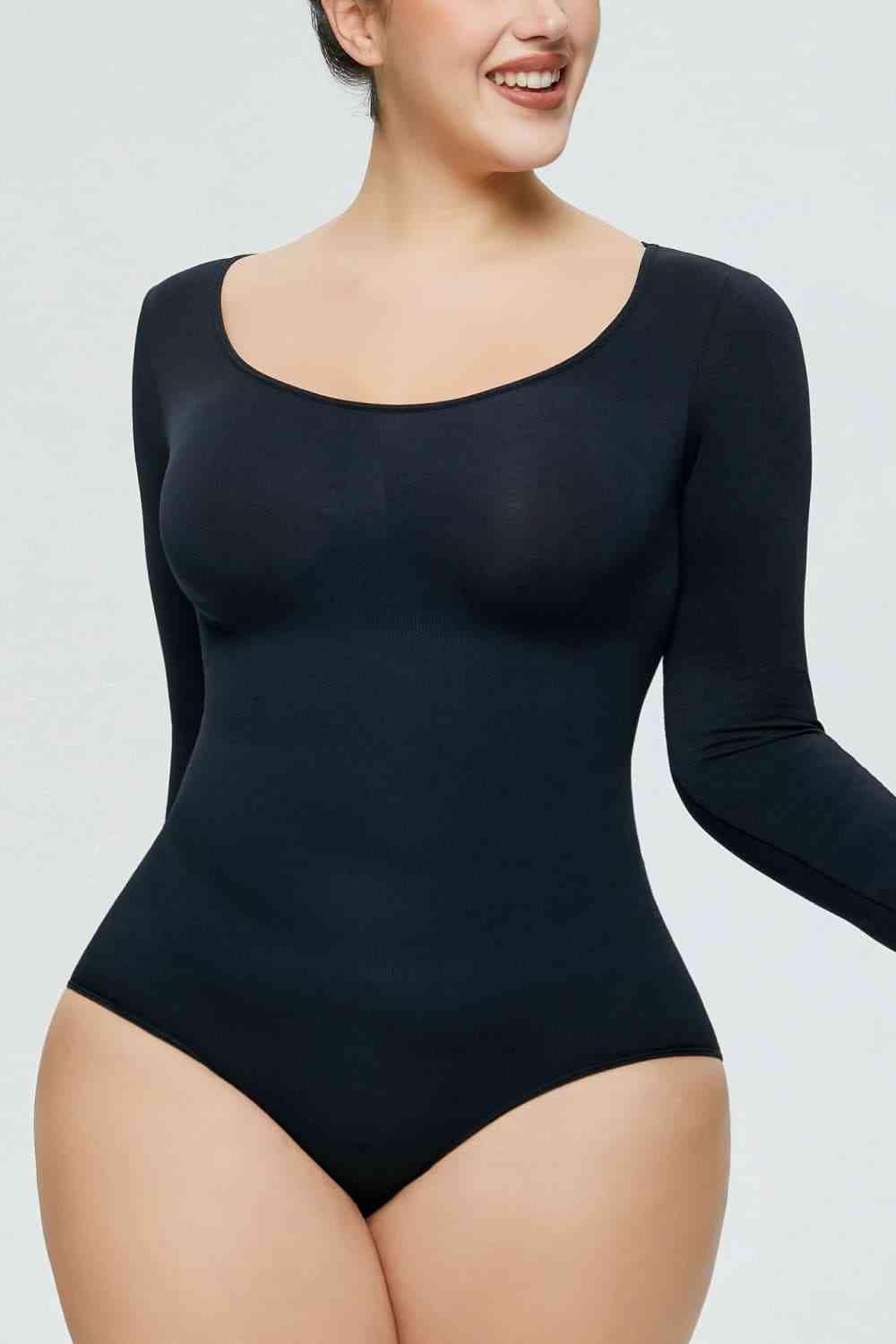 Long Sleeve Shaping Bodysuit - TRENDMELO