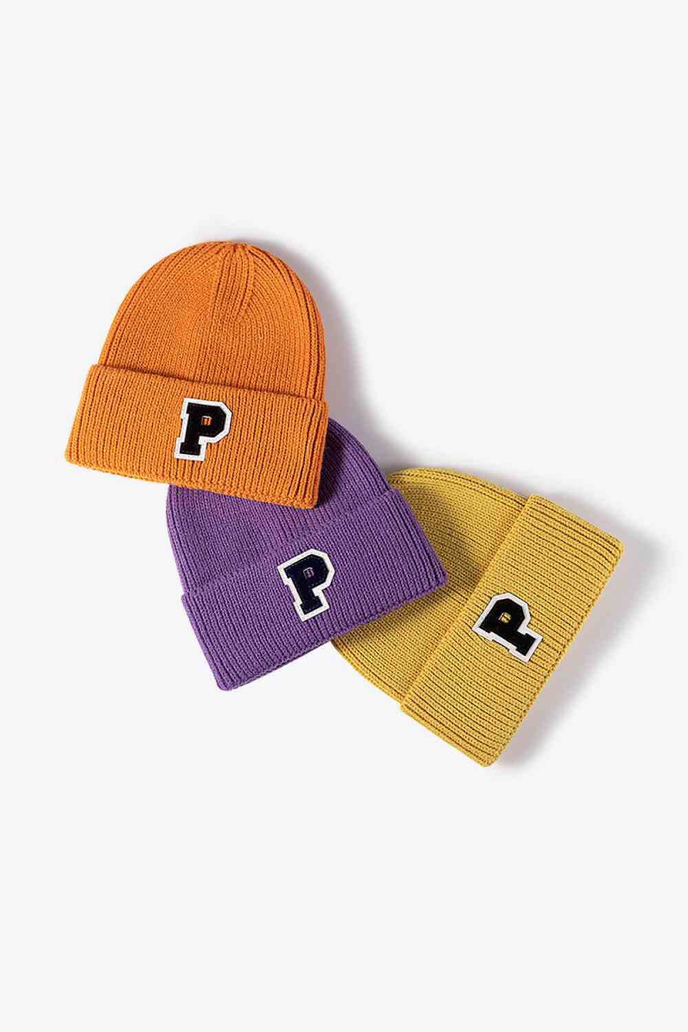 Letter Patch Cuffed Knit Beanie - TRENDMELO