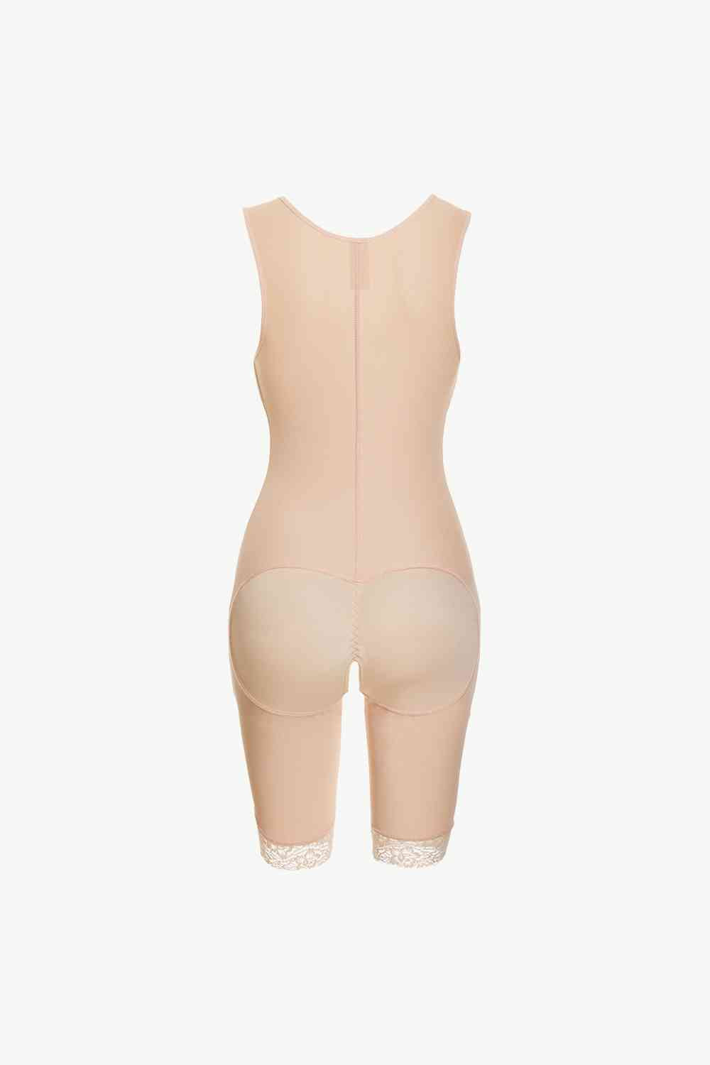 Full Size Lace Trim Shapewear with Zipper - TRENDMELO