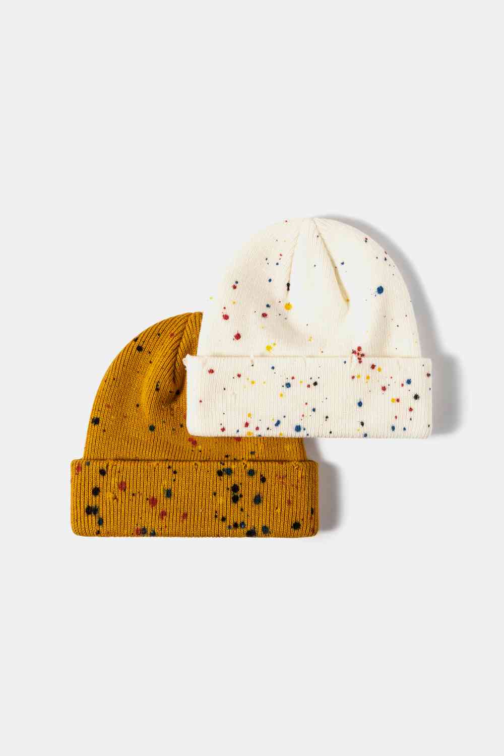 Confetti Rib-Knit Cuff Beanie - TRENDMELO